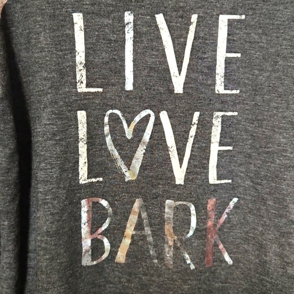 NWOT Maurices LIVE L❤️VE BARK Cozy Oversized Sweater Shirt Pink & Gray Size S - Picture 5 of 9
